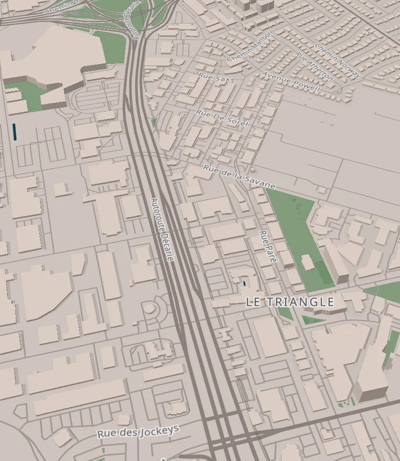 Carte du bureau de l'Équipe Frank & Moshé, 5250, rue Ferrier, bureau 801, Montréal